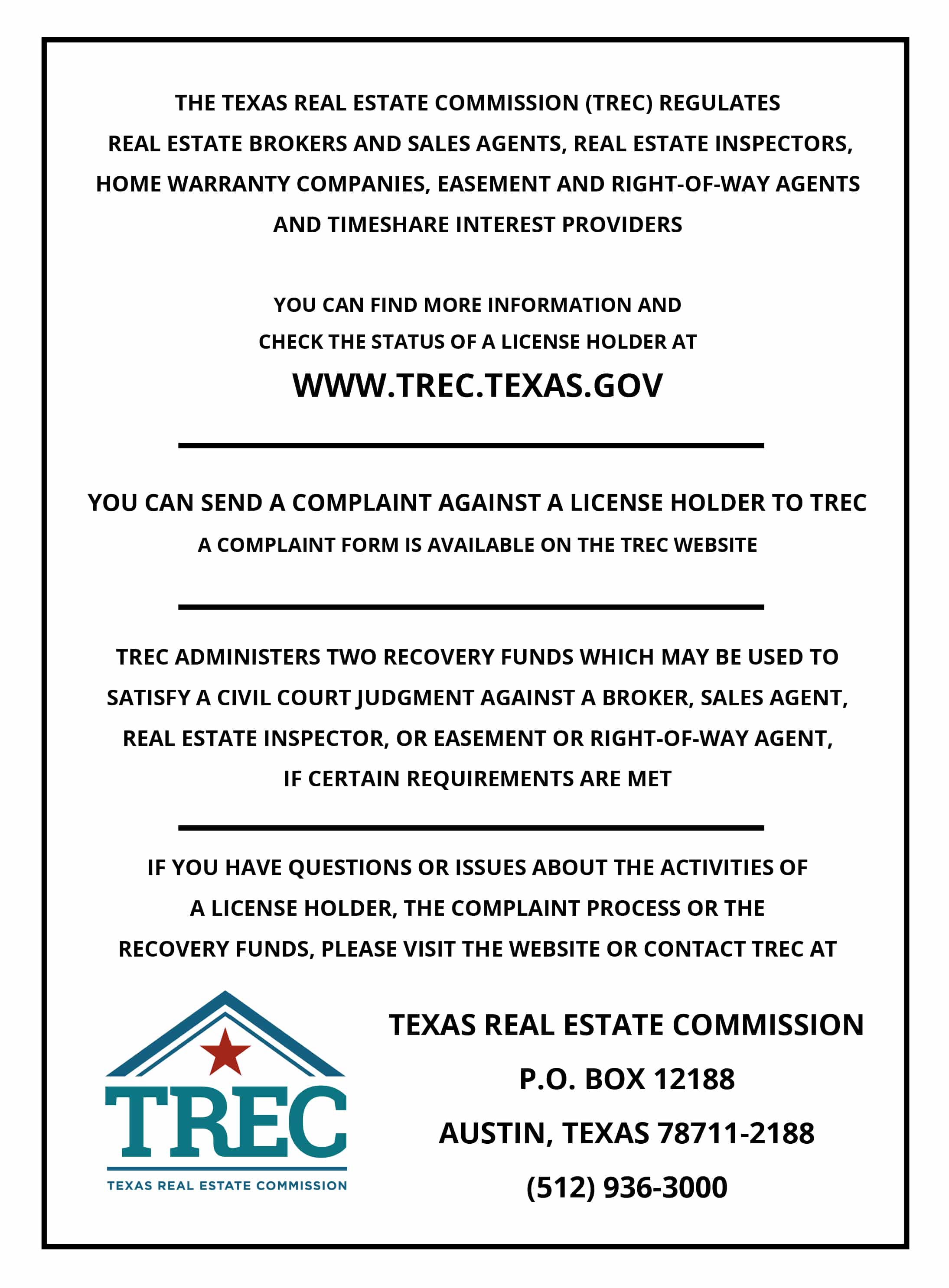 TREC Notice